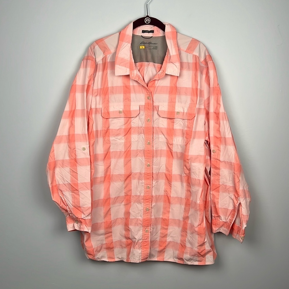 Eddie Bauer Mountain Travex plus size 3X lightweight plaid button down